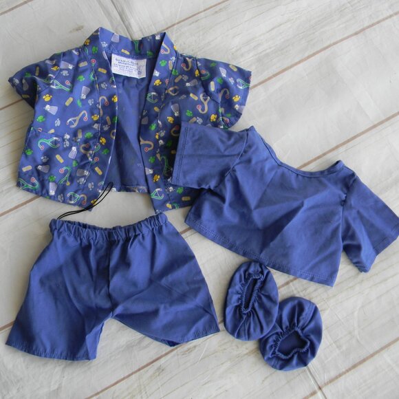 Build-A-Bear Other - Build A Bear Surgical Scrubs Outfit  Nurse HOSPITAL LOT SET BLUE